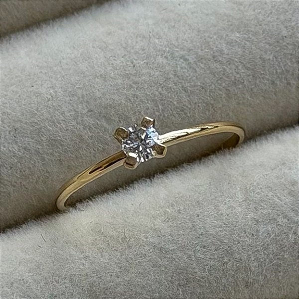 Anel de Noivado Nova Ouro 18k Zelândia