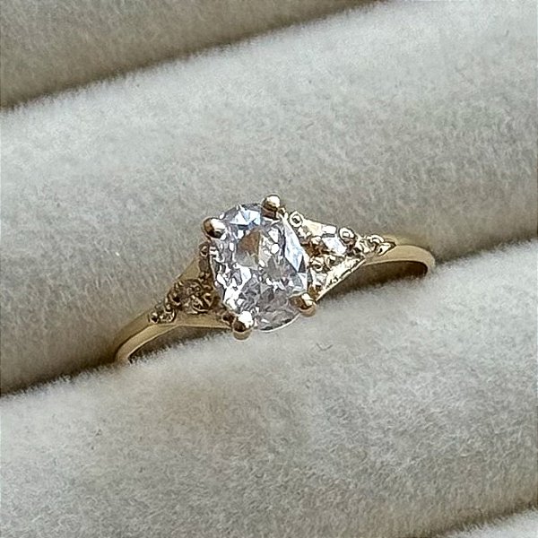 Anel de Noivado Ouro 18k Nice