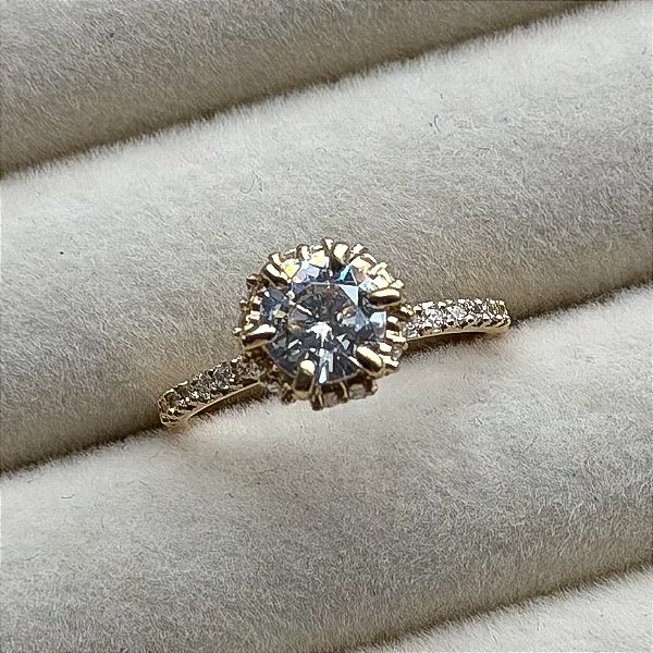 Anel de Noivado Ouro 18k Charlotte