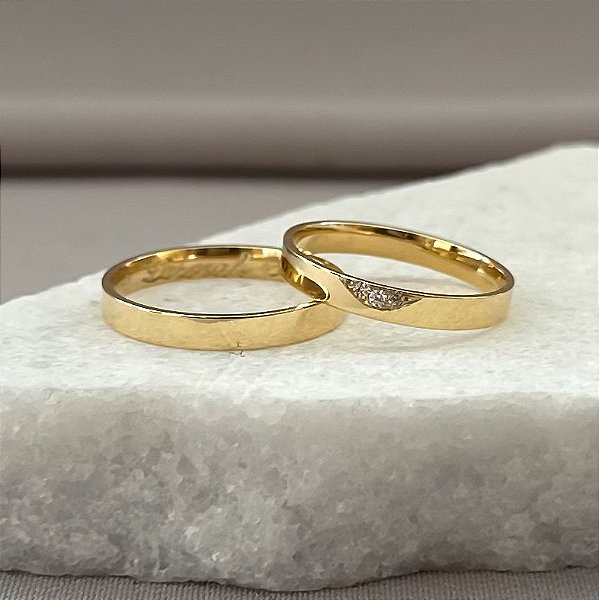 Aliança de Casamento Ouro 18k Dallas