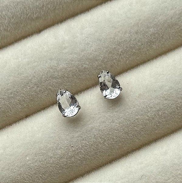 Brinco Topázio Divine em Ouro Branco 18K