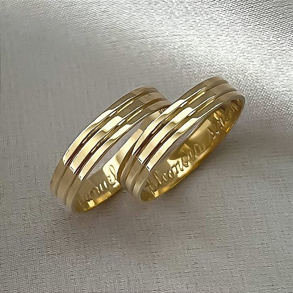 Aliança de Casamento Ouro 10k Monarque