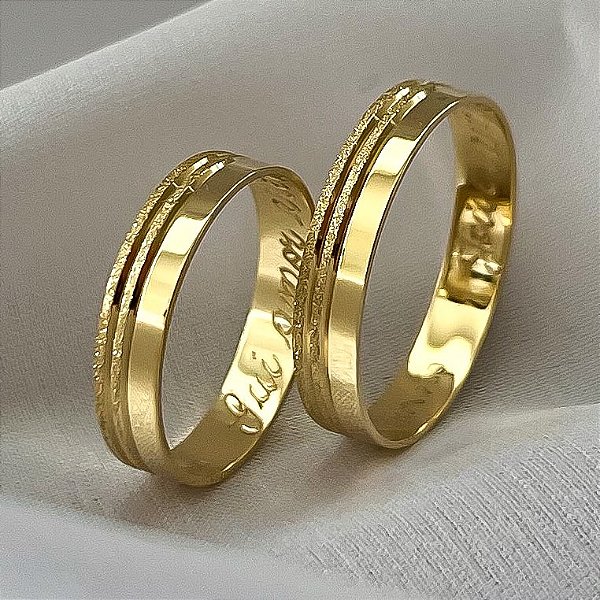 Aliança de Casamento Ouro 18k Aurora