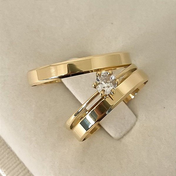 Aliança de Casamento Ouro 18k Dubai