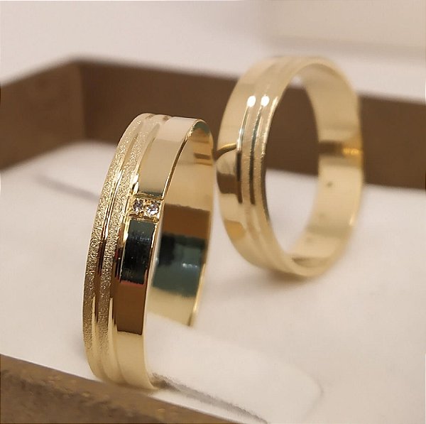 Aliança de Casamento Ouro 18k Riade