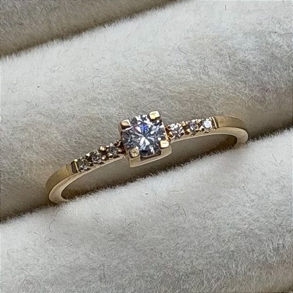 Anel de Noivado Ouro 18k Suíça