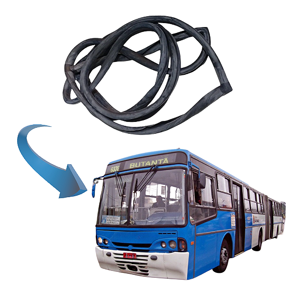 Borracha parabrisa bipartido ônibus caio alpha 1995-1999