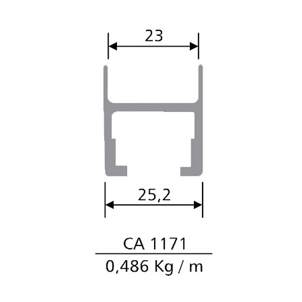 Perfil Aluminio Fixação Borracha Porta Volare Mascarello