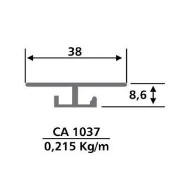 Perfil aluminio Uniao chapas ônibus CA1037
