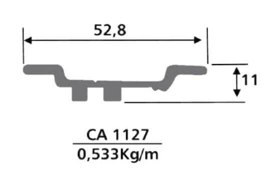 Perfil aluminio externo facao lateral onibus CA1127