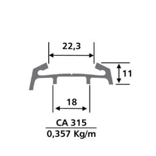 Perfil Aluminio Facao lateral externo onibus CA315
