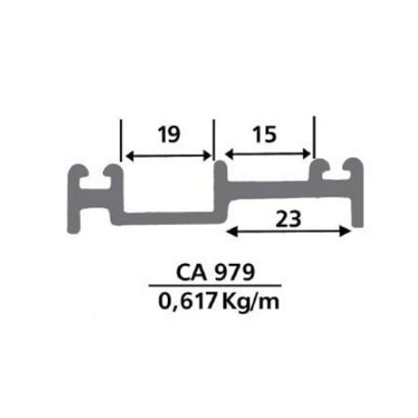 Perfil aluminio fixacao lateral Onibus CA979