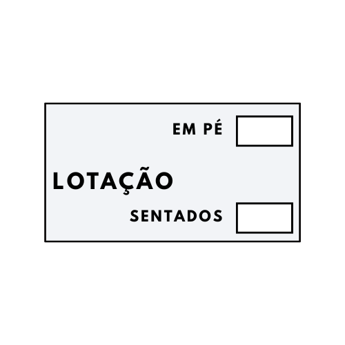 Adesivo interno Lotação quantidade passageiros sentado e pé