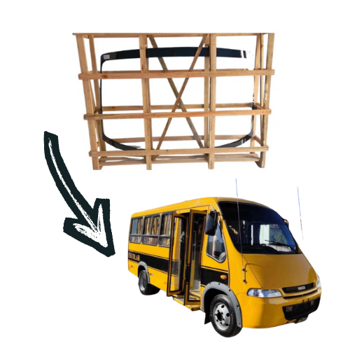 Parabrisa inteiriço incolor onibus neobus Iveco City Class 2003 114,5X190,5CM