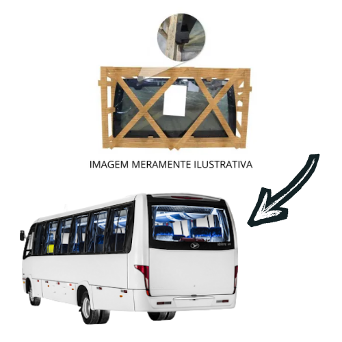 Vidro Vigia traseiro Agrale Volare W8 W9 FLY Fume 95X191CM