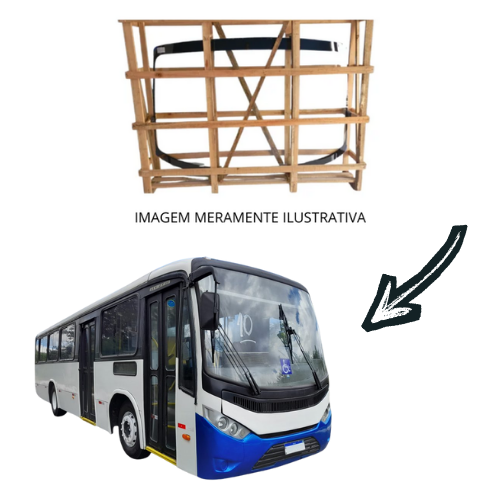 Parabrisa inteiriço marcopolo senior midi Idealle 600 Verde 247,5X146,5CM