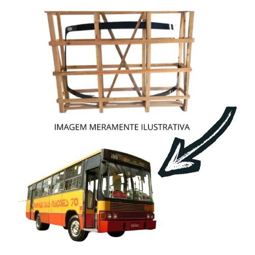Parabrisa bipartido ônibus marcopolo torino antigo G4 Incolor 125,5X118,5
