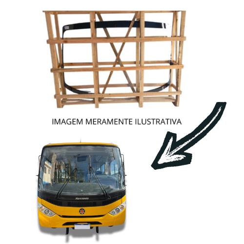 Parabrisa inteiriço Marcopolo Senior midi / Idealle 600 Incolor 247,5X146,5CM