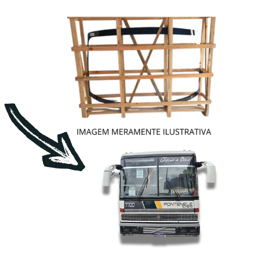 Parabrisa bipartido marcopolo viaggio G4 GIV Baixo 1985 Incolor 114X141CM