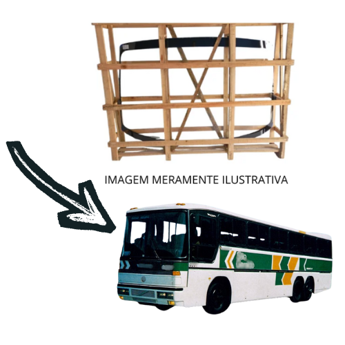 Parabrisa bipartido Marcopolo Viaggio G4 Alto 1985 Incolor 130X141CM