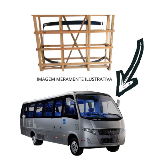 Parabrisa inteiriço Volare W9 Fly Com itinerario Ld Incolor 128X217CM