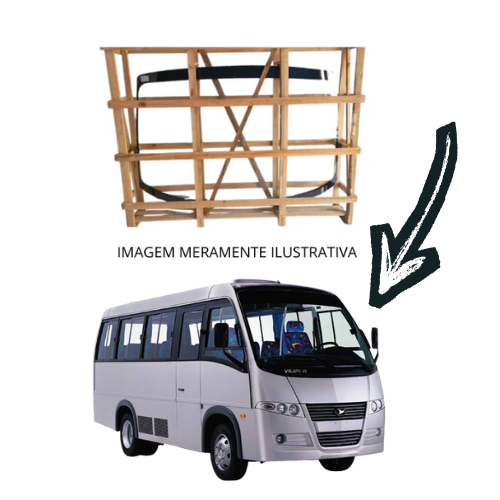 Parabrisa inteiriço Volare A6 / A8 / V6 / V8 2014 Incolor 185,5X128CM