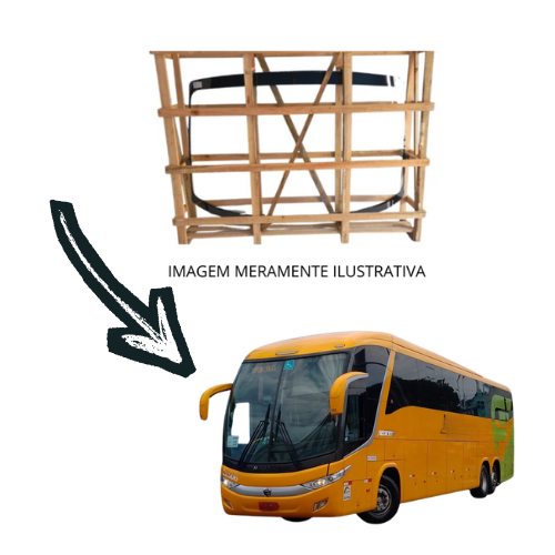 Parabrisa bipartido Marcopolo paradiso G7 - 1050 FLEX Verde 178X124CM