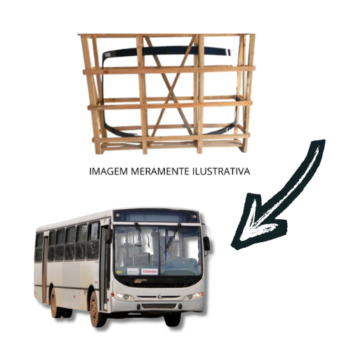 Parabrisa bipartido Onibus Caio apache S21 STD Incolor 116X118CM