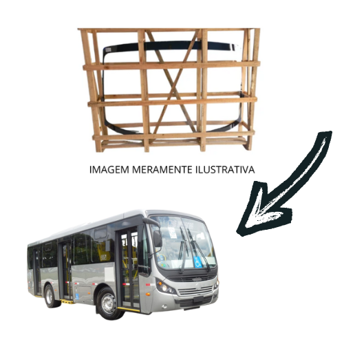 Parabrisa Bipartido Ônibus Caio Foz 2500 Incolor 117X145CM