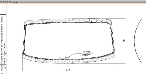 Parabrisa inteiriço Onibus Mascarello Gran Mini Incolor 141X207,5CM