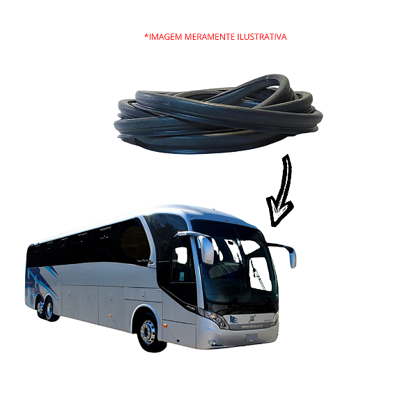 Borracha parabrisa bipartido Neobus New Road 380 N10 186CM altura *ENCOMENDA*