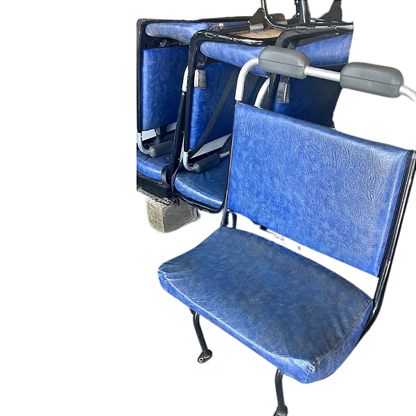 Jogo Banco Duplo Fixo ônibus Volare V6 escolar van e adaptações Azul 23 Lugares