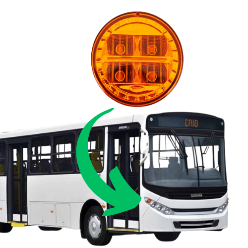 Lanterna Dianteira Pisca Ônibus Apache Vip Led 24vts Mascarello Neobus Maxibus AMD Comil