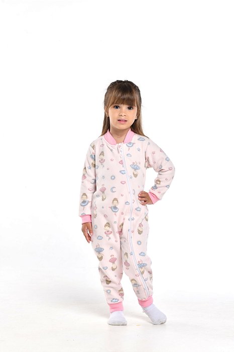 Pijama infantil menina bailarina mega soft rosa