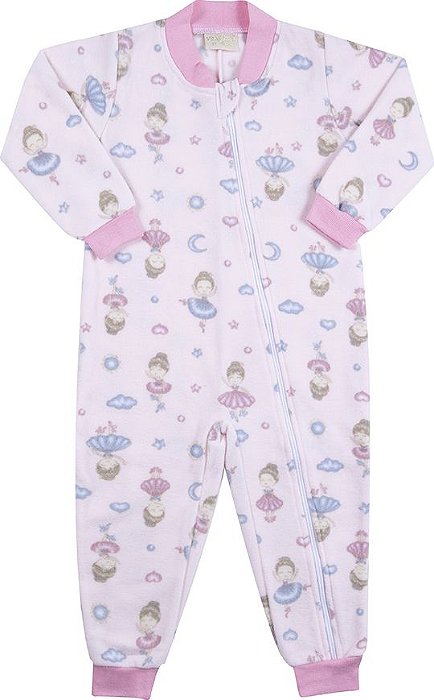 Pijama infantil menina bailarina mega soft rosa