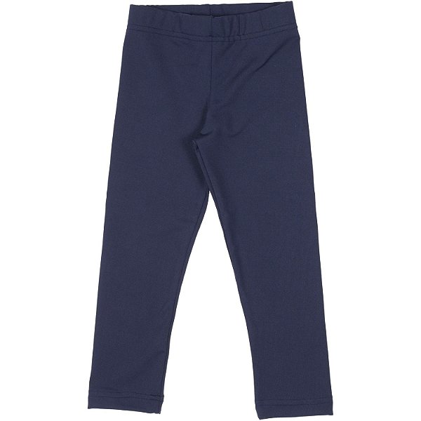 Calça legging infantil menina lisa flanelada marinho