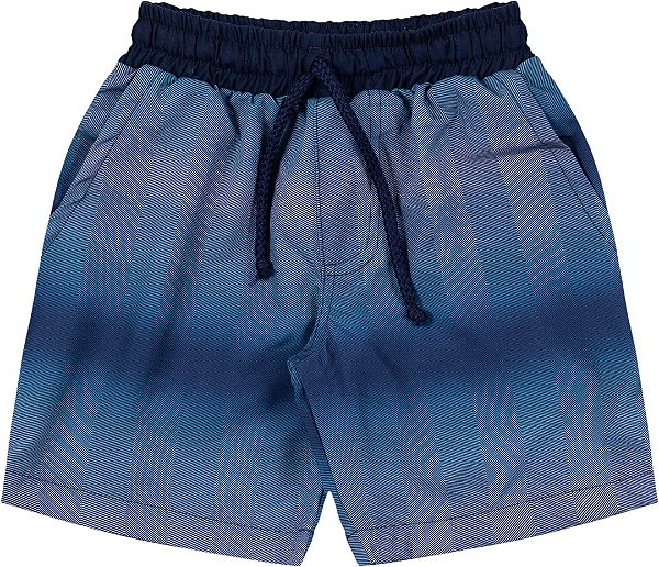 Bermuda infantil menino degradê microfibra tactel azul