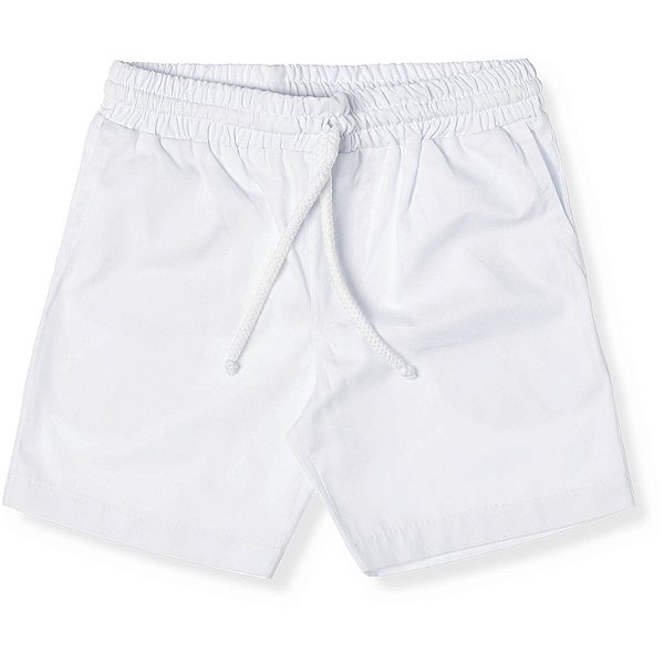 BERMUDA INFANTIL MENINO BASIC SARJA BRANCA
