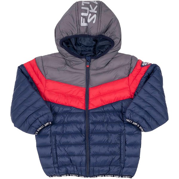 JAQUETA INFANTIL MENINO STREET NYLON AZUL MARINHO