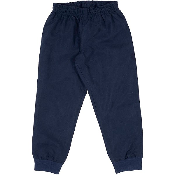 Calça infantil menino básica microfibra forrada azul marinho