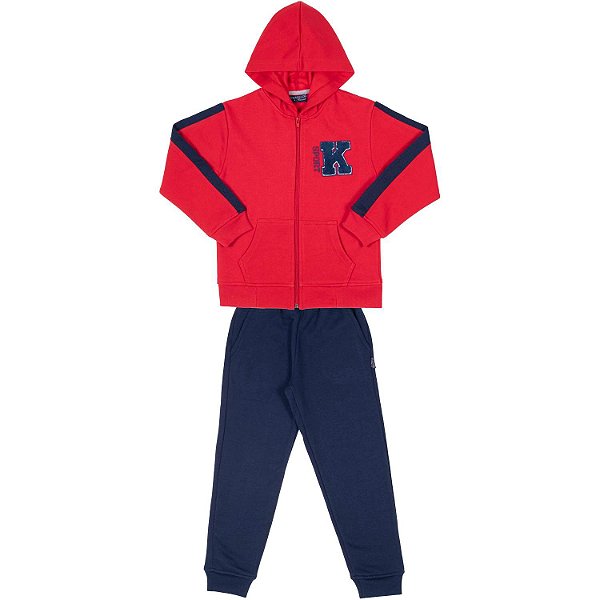 CONJUNTO INFANTIL MENINO K SPORT MOLETOM VERMELHO