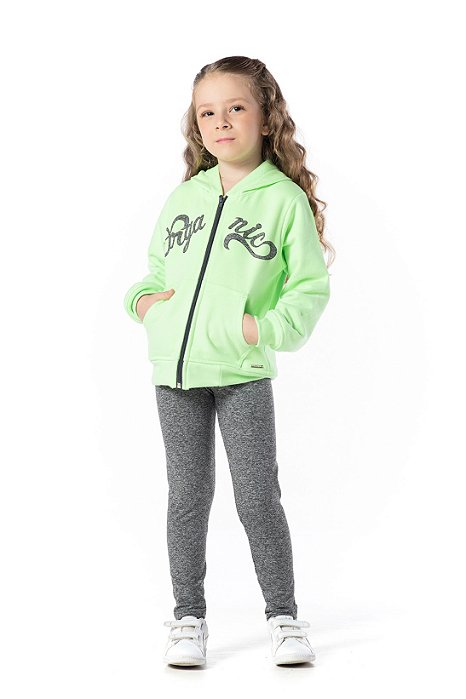 CONJUNTO INFANTIL MENINA ORGANIC MOLETOM VERDE