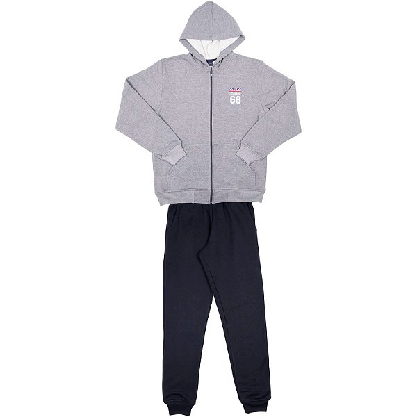 CONJUNTO ADULTO MASCULINO LONDON MOLETOM PRETO