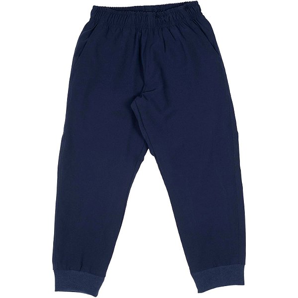CALÇA INFANTIL MENINO BÁSICA MICROFIBRA FORRADA STRETCH MARINHO