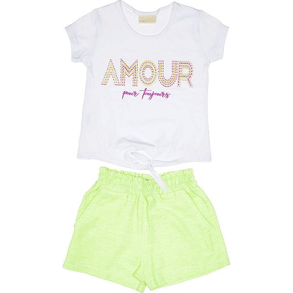 CONJUNTO INFANTIL MENINA AMOUR VERDE