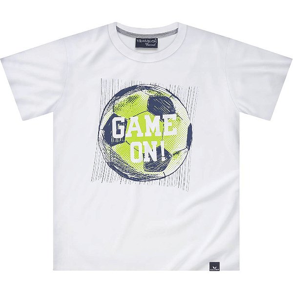 CAMISETA INFANTIL MENINO GAME ON BRANCA