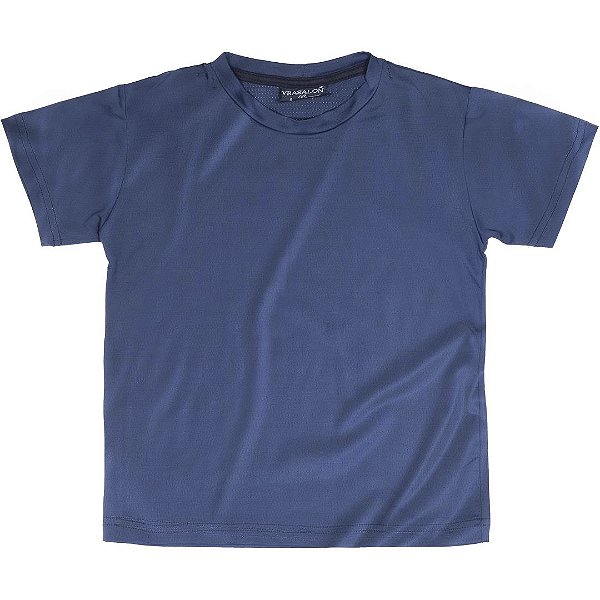 Camiseta infantil unissex dry fit proteção UV marinho