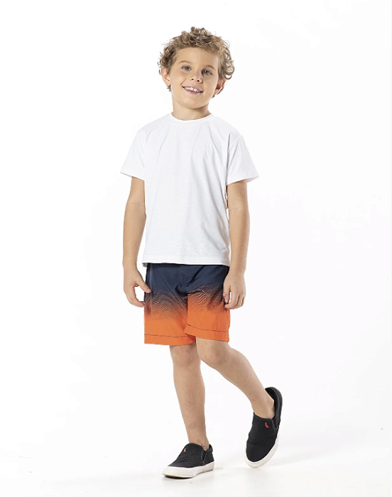 Camiseta infantil unissex dry fit proteção UV 50+ branca