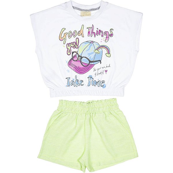 CONJUNTO INFANTIL MENINA GOOD THINGS VERDE
