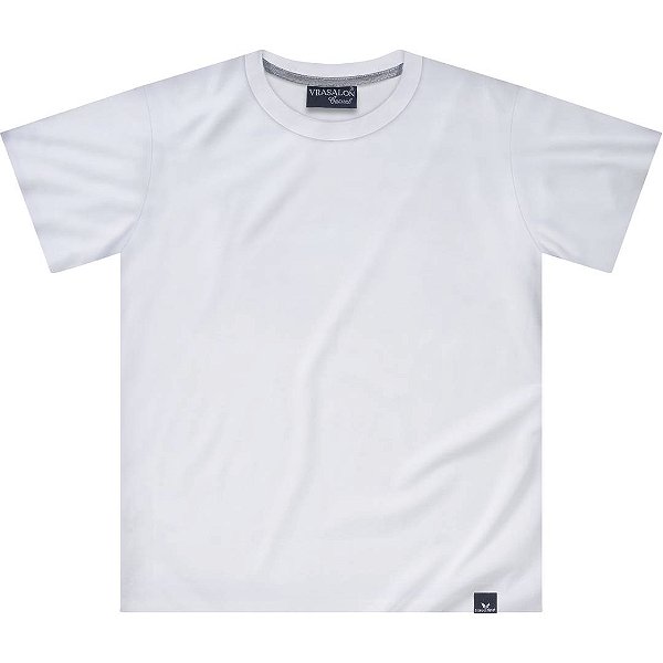 CAMISETA INFANTIL UNISSEX BÁSICA ALGODÃO BRANCA
